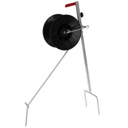 Enrollador Super con asa y fijación para el montaje en el soporte AKO Negro