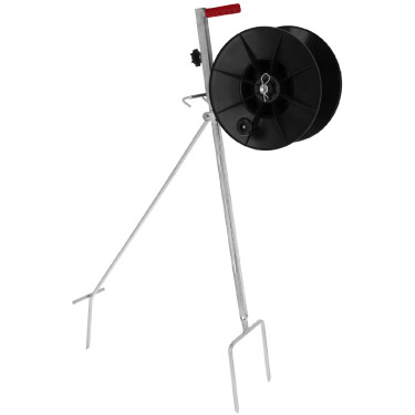 Enrollador Super con asa y fijación para el montaje en el soporte AKO Negro