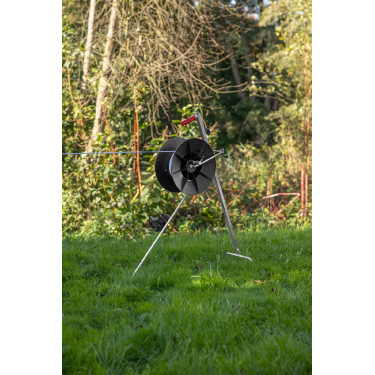 Enrollador Super con asa y fijación para el montaje en el soporte AKO Negro