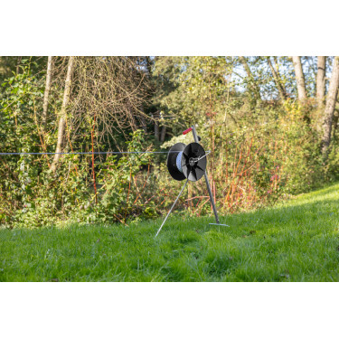 Enrollador Super con asa y fijación para el montaje en el soporte AKO Negro