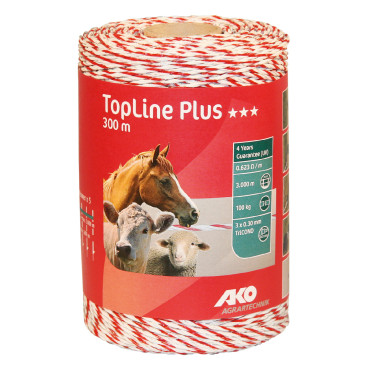 Hilo de cercado TopLine Plus AKO Blanco / rojo