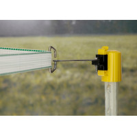 Aislador de cabeza, solución de esquina para cinta / cordón T-Post AKO Amarillo Aislador de cabeza, solución de esquina para cinta / cordón T-Post AKO Amarillo