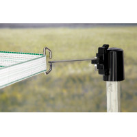 Aislador de cabeza, solución de esquina para cinta / cordón T-Post AKO Negro