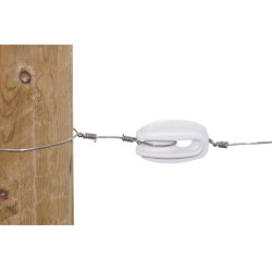 Aislador tipo huevo de poliamida para alambre de acero AKO Blanco