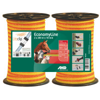 Kit de dos cintas de cerca EconomyLine AKO Amarillo / naranja Kit de dos cintas de cerca EconomyLine AKO Amarillo / naranja