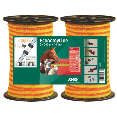 Kit de dos cintas de cerca EconomyLine AKO