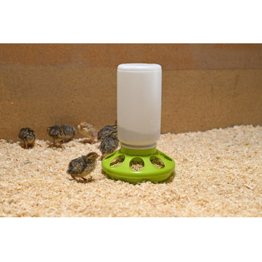 Comedero para codornices Kerbl Hobbyfarming Verde claro