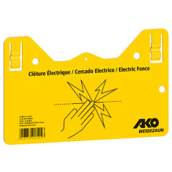 Placa de señalización – ¡Atención, cerca eléctrica! AKO Amarillo