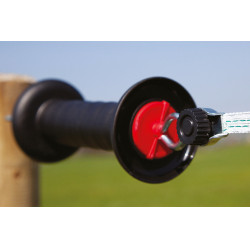 Manija de puerta con conector para cordón y alambre AKO Negro