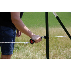 Manija de puerta con conector para cordón y alambre AKO Negro