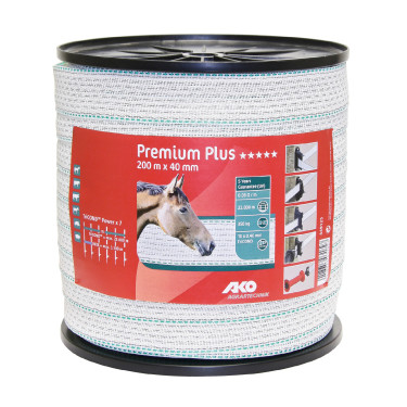 Cinta de vallado Premium Plus AKO Blanco / verde Cinta de vallado Premium Plus AKO Blanco / verde