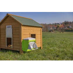 Comedero con dispositivo antiplagas Kerbl Hobbyfarming Verde / gris claro Comedero con dispositivo antiplagas Kerbl Hobbyfarming Verde / gris claro