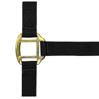 Cabezada de nylon forrada de cuero Negro