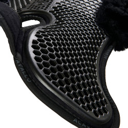 Amortiguador trasero de ante con lana de oveja y delantero de gel Acavallo Negro / negro