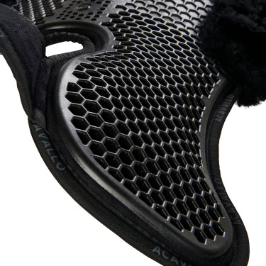 Amortiguador trasero de ante con lana de oveja y delantero de gel Acavallo Negro / negro