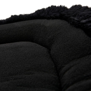 Amortiguador trasero de ante con lana de oveja y delantero de gel Acavallo Negro / negro