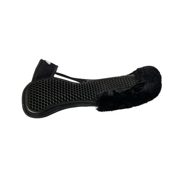 Amortiguador trasero de ante con lana de oveja y delantero de gel Acavallo Negro / negro