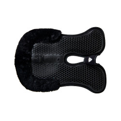 Amortiguador trasero de ante con lana de oveja y delantero de gel Acavallo Negro / negro