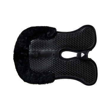 Amortiguador trasero de ante con lana de oveja y delantero de gel Acavallo Negro / negro