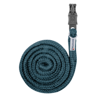 Lazo de atar Plus Waldhausen con mosquetón antipánico herrajes oscuros Azul petróleo