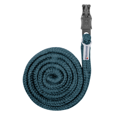 Lazo de atar Plus Waldhausen con mosquetón antipánico herrajes oscuros Azul petróleo