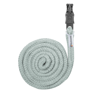 Lazo de atar Plus Waldhausen con mosquetón antipánico herrajes oscuros Azul plateado