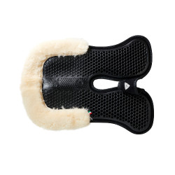 Amortiguador trasero de ante con lana de oveja y delantero de gel Acavallo Negro / natural