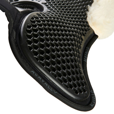 Amortiguador trasero de ante con lana de oveja y delantero de gel Acavallo Negro / natural