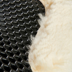 Amortiguador trasero de ante con lana de oveja y delantero de gel Acavallo Negro / natural