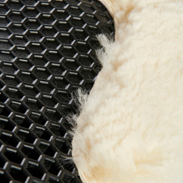 Amortiguador trasero de ante con lana de oveja y delantero de gel Acavallo Negro / natural