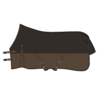 Manta de exterior Imperial Riding Customized 400 g con cuello Marrón oscuro / marrón claro
