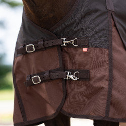 Manta de exterior Imperial Riding Personalized High Neck 400 g Marrón oscuro / marrón claro
