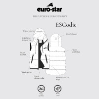 Chaleco acolchado sin mangas Euro-Star Cody para hombre Negro Chaleco acolchado sin mangas Euro-Star Cody para hombre Negro