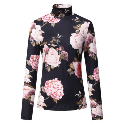 Cuello alto con cremallera Imperial Riding Flora para mujer Estampado floral Motifs Cuello alto con cremallera Imperial Riding Flora para mujer Estampado floral Motifs