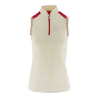 Camiseta Polo EQUITHÈME, sin mangas Crudo Beige