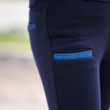 Leggings de equitación Imperial Riding Comfi Sparks FullGrip para niños Marino Azul marino