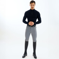 Pantalón de equitación Euro-Star Camillo original con grip en las rodillas para hombre Titanio Gris