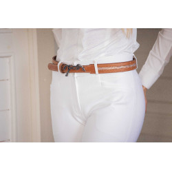 Cinturón Pénélope Signature con strass Coñac Marr&amp;oacute;n