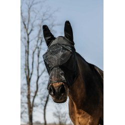 Máscara anti-moscas/uv EQUITHÈME - Soft + nariz Negro