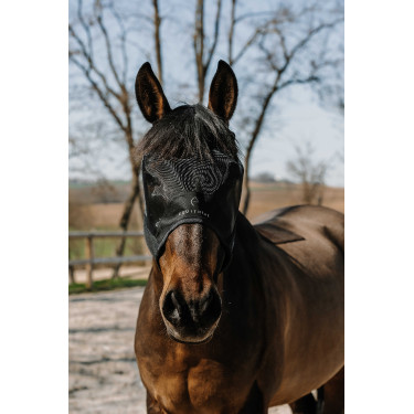 Máscara anti-moscas UV Equithème Mesh S/O Negro Máscara anti-moscas UV Equithème Mesh S/O Negro