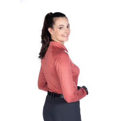 Camiseta funcional HKM Rosewood Allover Print Oxido Marr&amp;oacute;n