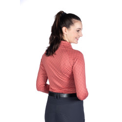 Camiseta funcional HKM Rosewood Allover Print Oxido Marr&amp;oacute;n