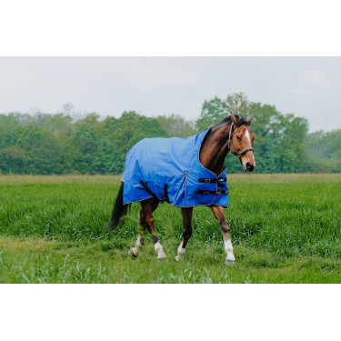 Manta Equithème - TYREX Aisance 1200D - Cuello Alto Azul real Manta Equithème - TYREX Aisance 1200D - Cuello Alto Azul real