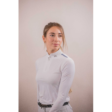 Polo de concurso con mesh y mangas largas PENELOPE Seville Blanco Polo de concurso con mesh y mangas largas PENELOPE Seville Blanco