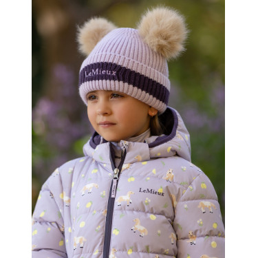 Gorro LeMieux Mini Doble Pompón Lila Violeta Gorro LeMieux Mini Doble Pompón Lila Violeta