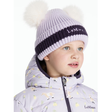Gorro LeMieux Mini Doble Pompón Lila Violeta Gorro LeMieux Mini Doble Pompón Lila Violeta