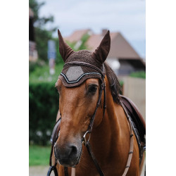 Bonete antimoscas Equithème Domino Cobre Marrón