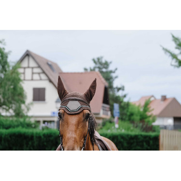 Bonete antimoscas Equithème Domino Cobre Marrón