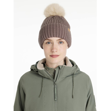 Gorro de punto acanalado LeMieux Clara Nuez Marrón