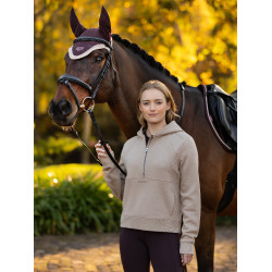 Sudadera con capucha LeMieux de media cremallera Henrietta Almendra Marrón Sudadera con capucha LeMieux de media cremallera Henrietta Almendra Marrón